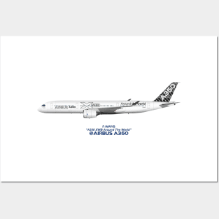 Illustration of Airbus A350 F-WWYB Posters and Art